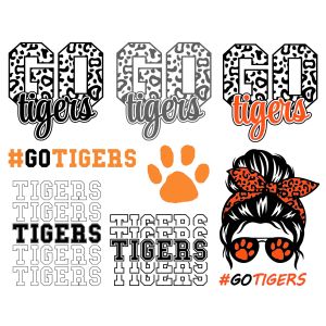 GO Tigers Bundle SVG Cut Files, Tigers Bundle Instant Download Football SVG
