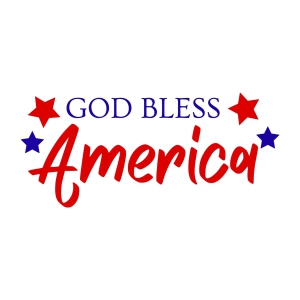 God Bless America SVG Cut File, Instant Download USA SVG