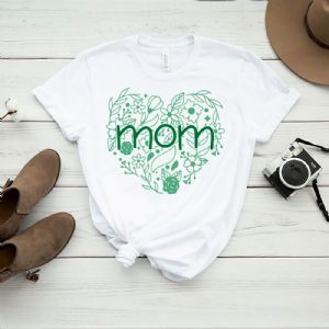 Green Mom Floral Heart SVG Cut File Mother's Day SVG