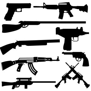 Guns Bundle SVG, Weapons Bundle SVG Instant Download Drawings