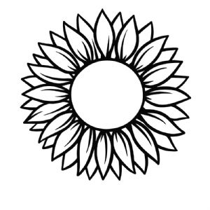 Hand Drawing Sunflower SVG, Sunflower Instant Download Sunflower SVG