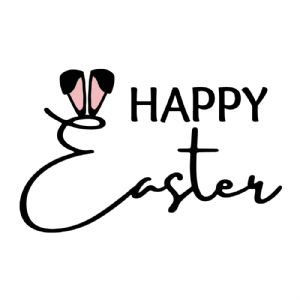 Happy Easter Bunny with Ear SVG Cut File Easter Day SVG
