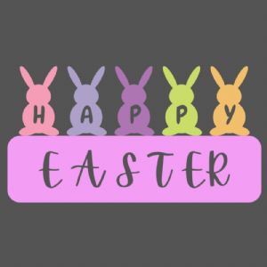 Happy Easter with Bunnies SVG File Easter Day SVG