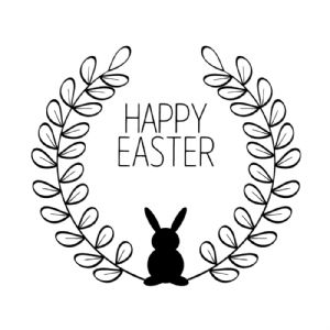 Happy Easter Floral Wreath SVG, Cutting File Easter Day SVG