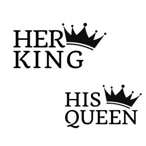 Her King His Queen SVG, King And Queen Cut File T-shirt SVG