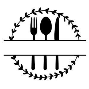 Kitchen Wreath Monogram SVG, Kitchen Split SVG Kitchen Utensils