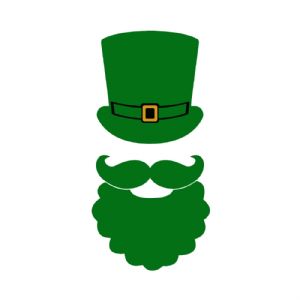 Green Leprechaun Beard and Hat SVG, Instant Download St Patrick's Day SVG