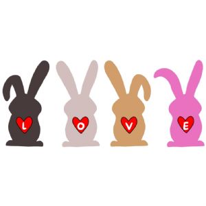 Bunny Love SVG Files, Valentine's Day SVG Images Valentine's Day SVG