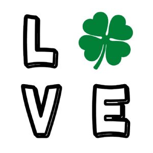 Love Clover SVG, Love Shamrock SVG Instant Download St Patrick's Day SVG