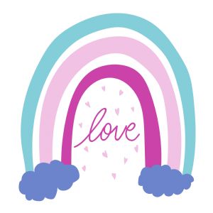 Love Rainbow SVG, Rainbow Love Vector Instant Download Drawings