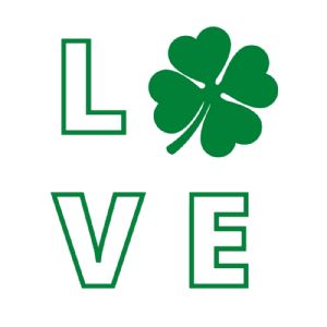 Shamrock Outline Love SVG, Love St Patricks Day SVG St Patrick's Day SVG