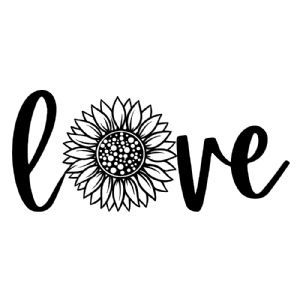 Love Sunflower SVG, Love Instant Download Sunflower SVG