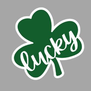 Lucky Shamrock white Outline SVG File, Clover Leaf SVG St Patrick's Day SVG