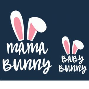 Mama and Baby Bunny SVG Cut File Easter Day SVG