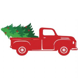 Christmas Truck with Red Fruit Tree SVG Cut File Christmas SVG