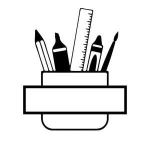 Monogram School Supplies SVG, Teacher Split SVG School SVG