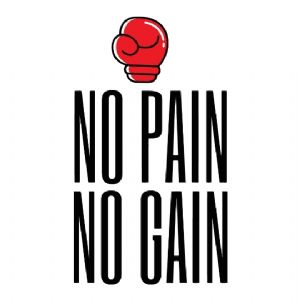 No Pain No Gain SVG with Boxing Gloves, Motivation Quotes T-shirt SVG
