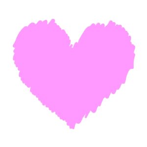 Pink Doodle Heart SVG, Pink Brush Heart SVG Instant Download Drawings