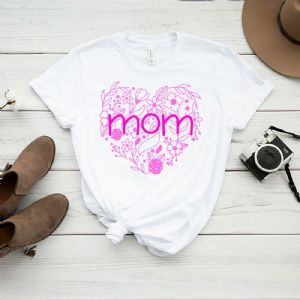 Pink Mom Heart Flower SVG Cut File Mother's Day SVG