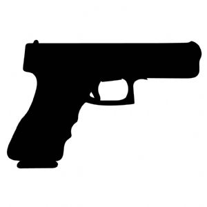 Pistol Gun SVG Cut File, Basic Gun Silhouette Vector Objects
