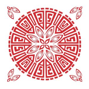Red Decorative Ornament Tile SVG, Red Decor SVG Vector Geometric Shapes