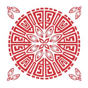 Red Decorative Ornament Tile SVG, Red Decor SVG Vector Geometric Shapes