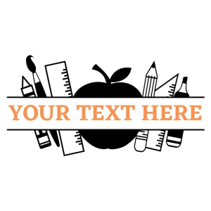 School Supplies Monogram SVG, Digital Download Teacher SVG