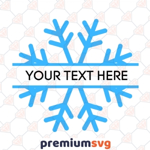 Snowflake Monogram SVG Cut File, Snow SVG Vector Christmas SVG