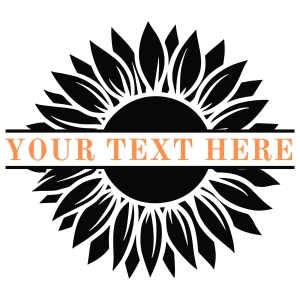 Sunflower Black Monogram SVG, Monogram Instant Download Sunflower SVG