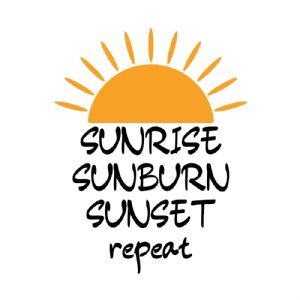 Sunrise Sunburn Sunset Repeat SVG, Vector Design Summer SVG