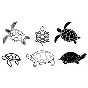 Black Turtle SVG Bundle, Turtle Bundle Vector Instant Download Sea Life and Creatures SVG