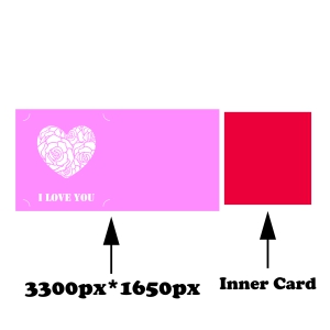 Valentine's Day Card SVG Cut File with Heart, Love You SVG Valentine's Day SVG