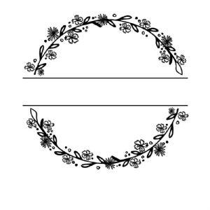 Wreath Monogram SVG Cut File, Instant Download Drawings