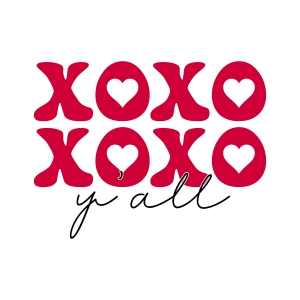 XOXO y'all SVG, Valentine's Day SVG Digital Design Valentine's Day SVG