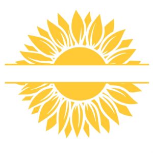 Yellow Sunflower Monogram SVG, Yellow Monogram Instant Download Sunflower SVG