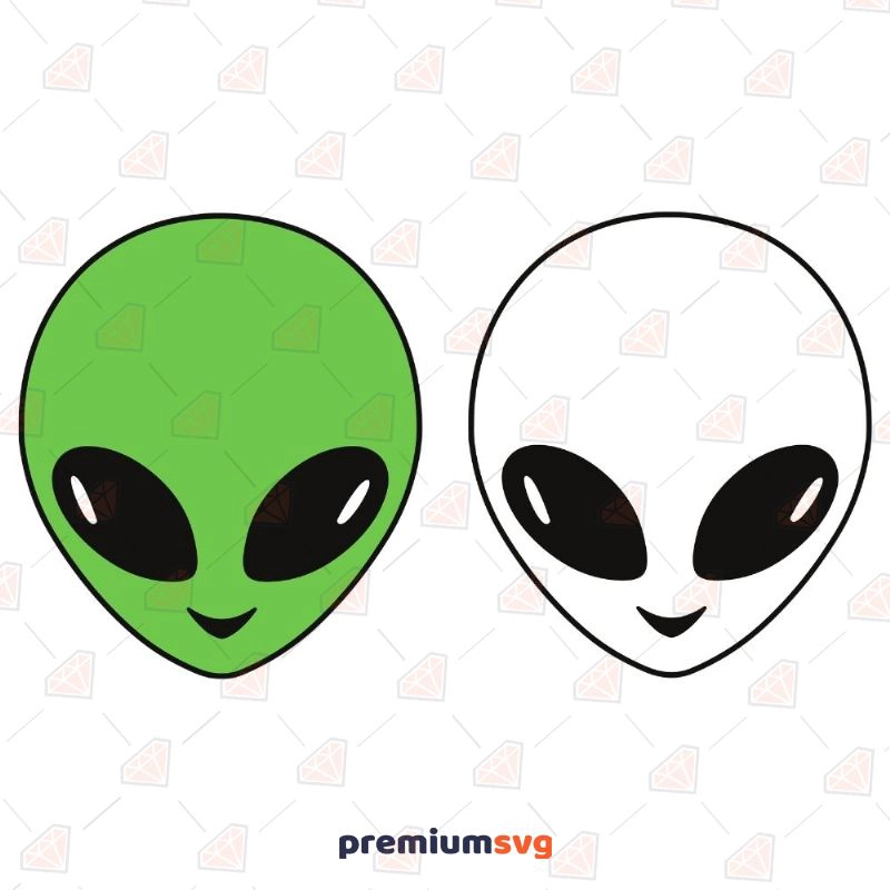 2 Alien Faces SVG, Alien Face Bundle SVG Instant Download Sky/Space Svg