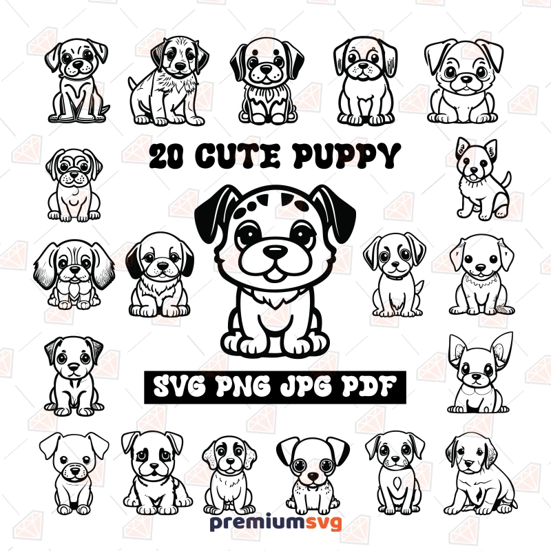 20 Cute Puppy SVG, Cute Dog SVG Files for Cricut Dog SVG Svg