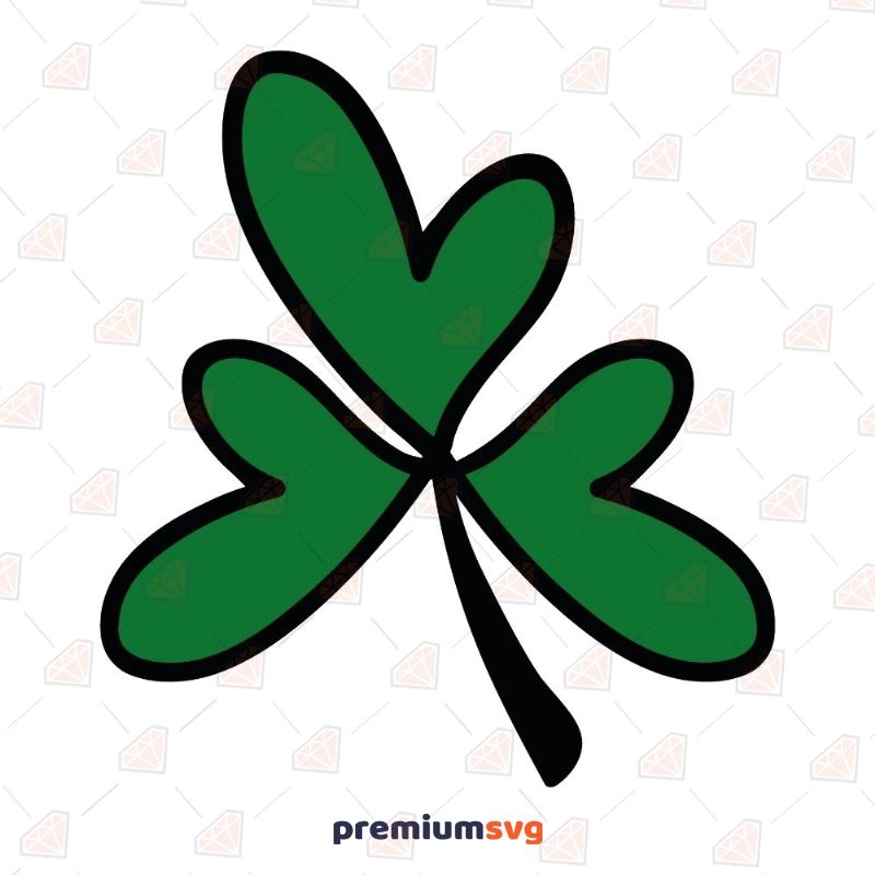 3 Leaf Heart Shamrock SVG and Vector Files St Patrick's Day SVG Svg