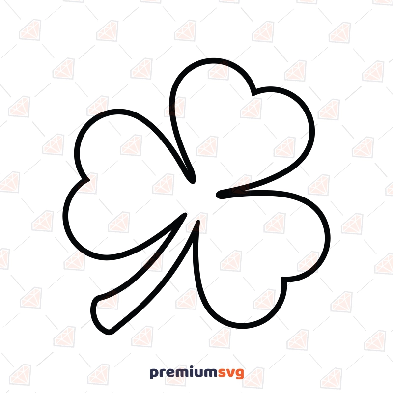 3 Leaf Shamrock Outline SVG, Clover Leaf SVG St Patrick's Day SVG Svg