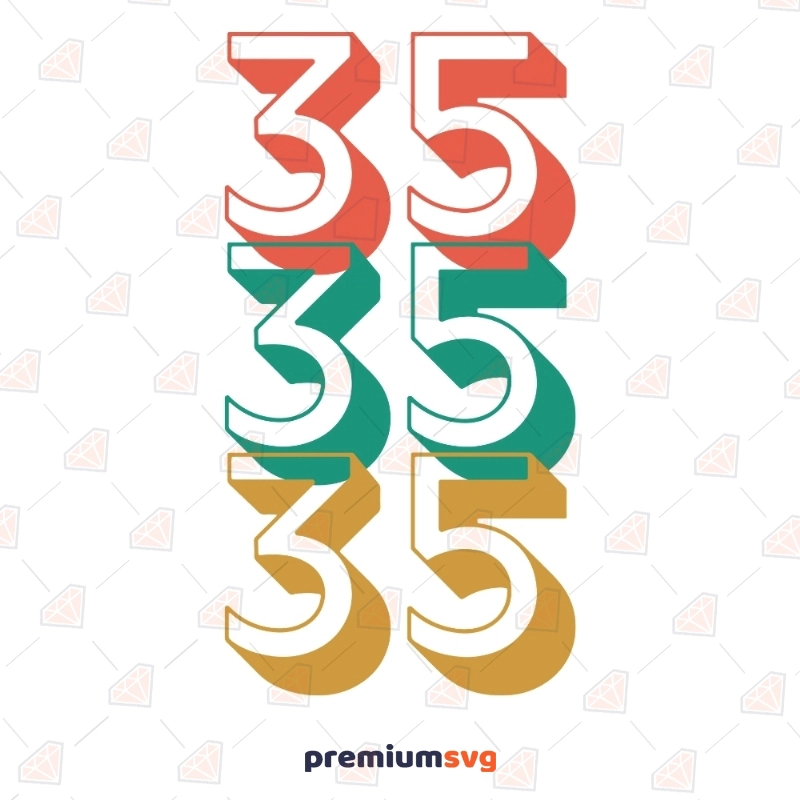 35th Birthday Svg Cut Files, 35 Years Old Svg Vector Birthday SVG Svg