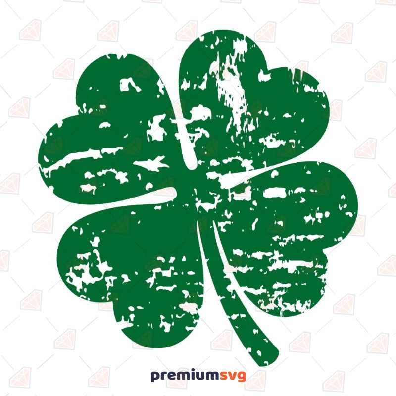 4 Leaf Clover Outline SVG, Lucky Clover SVG Vector Files