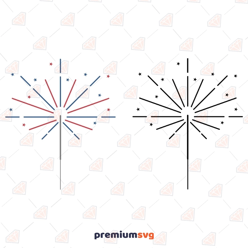 4th Of July Sparkler SVG Cut & Clipart Files| Sparkle SVG | PNG 4th Of July SVG Svg