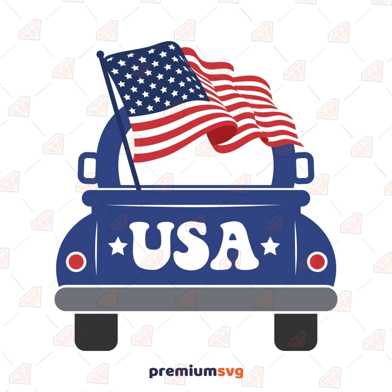 4th of July Truck SVG,  American Flag Vintage Truck 4th Of July SVG Svg