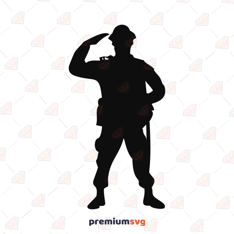 Saluting Soldier SVG, Army Salute SVG Silhouette Veterans Day SVG Svg