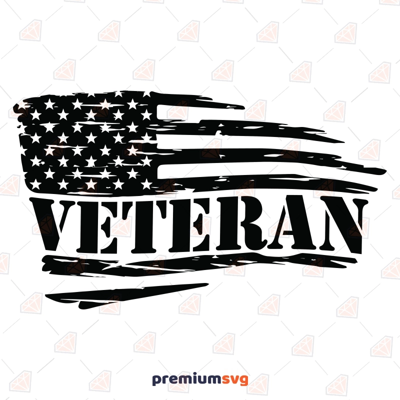 Wavy Distressed Veteran Flag SVG, Veteran Day US Flag SVG Veterans Day SVG Svg