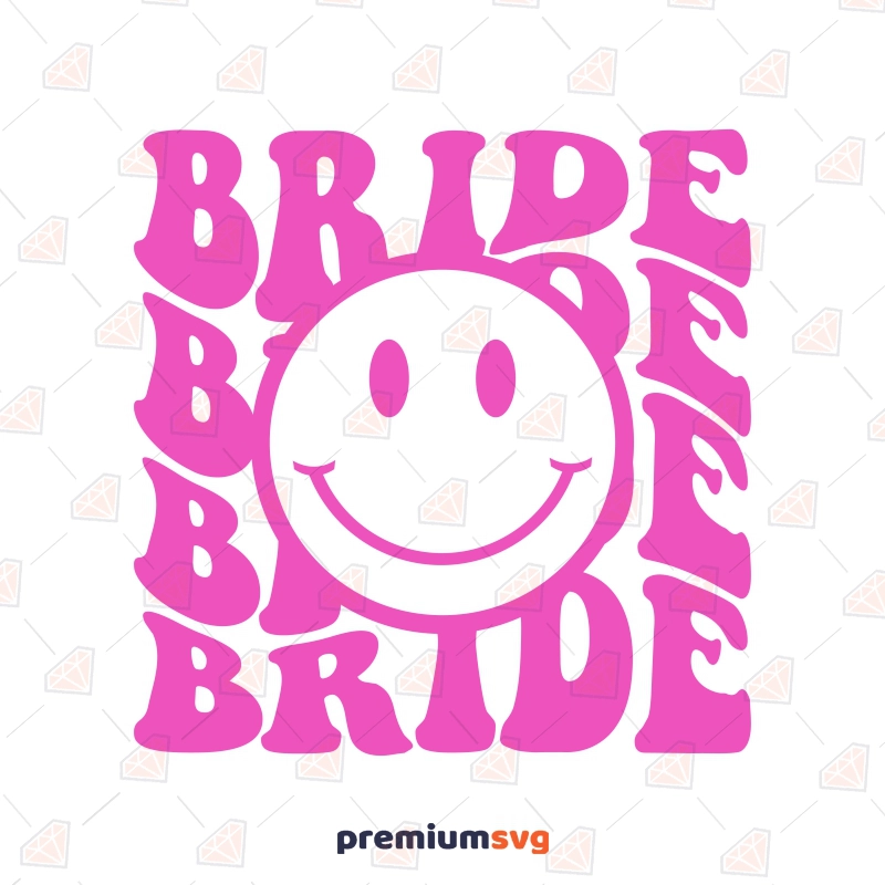 Bride Smiley Face SVG, Retro Bride SVG Design Wedding SVG Svg