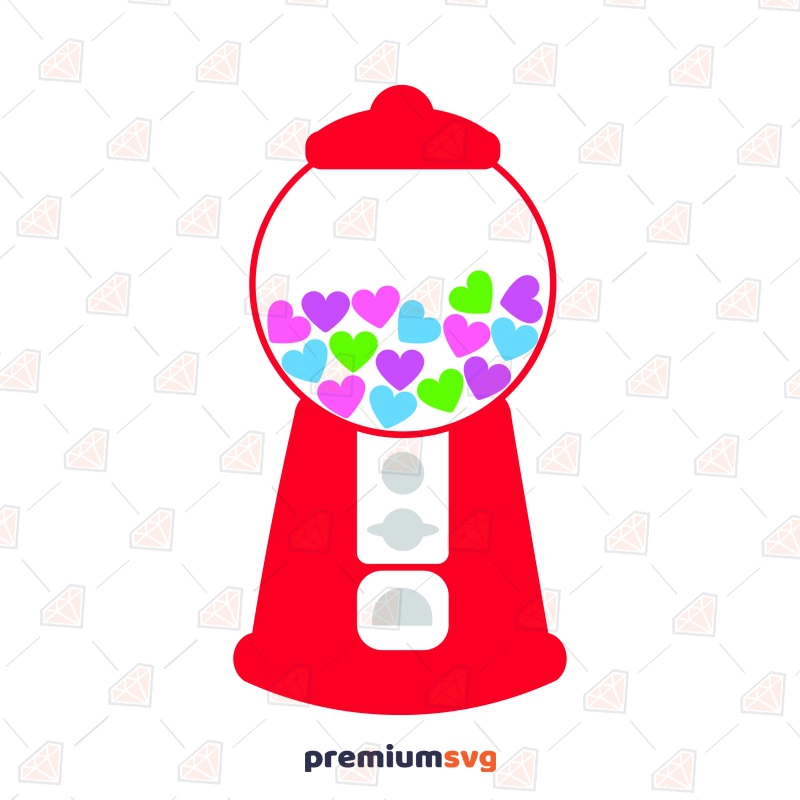 Valentines Day Gumball Machine SVG File Valentine's Day SVG Svg