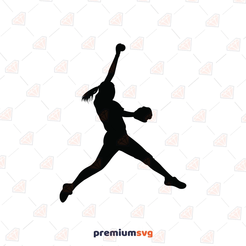 Softball Pitcher SVG, Softball Player SVG Cut File Softball SVG Svg