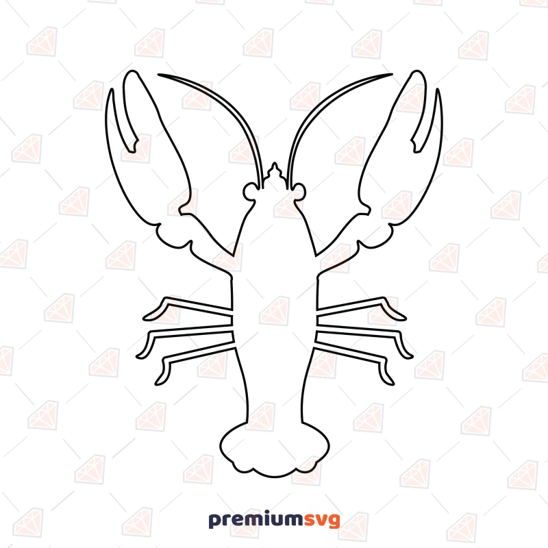 Crawfish Outline SVG for Cricut, Crayfish SVG Sea Life and Creatures SVG Svg
