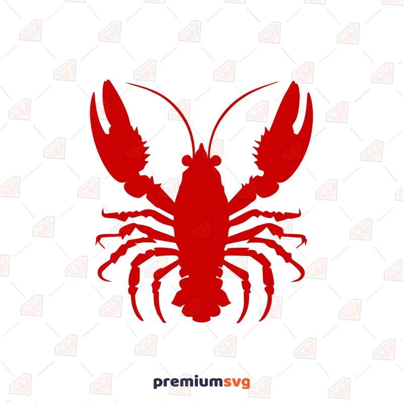 Red Crawfish SVG Design, Crayfish SVG Clipart Sea Life and Creatures SVG Svg